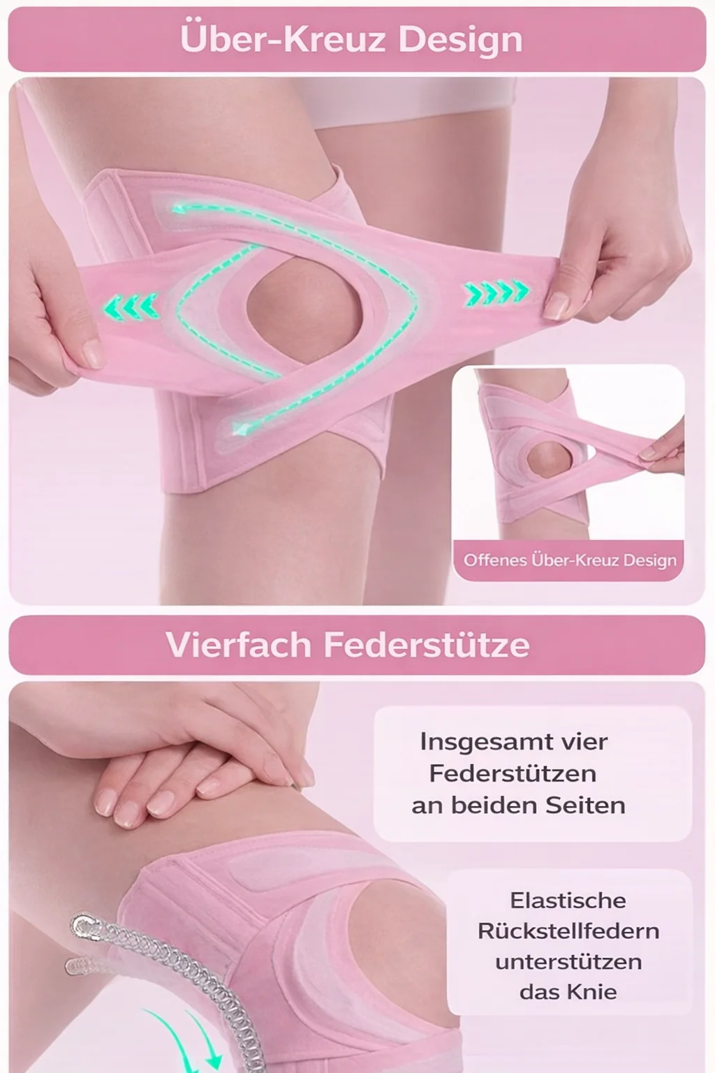 Knie Bandage stark stützend und leicht grau – Bild 9