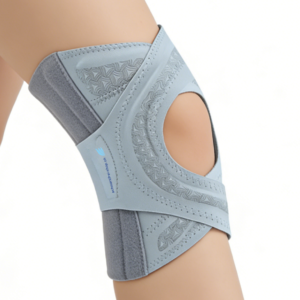 Knie Bandage stark stützend und leicht grau